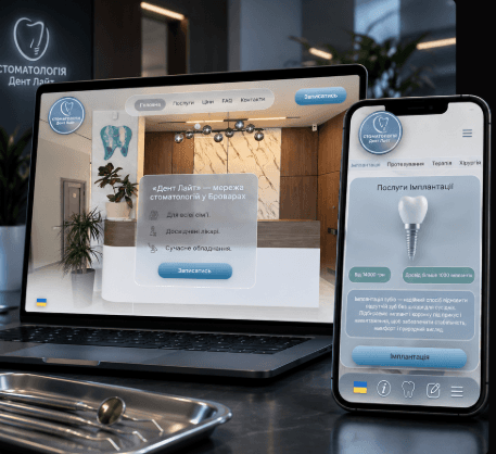 Dent Layt website on a laptop and phone